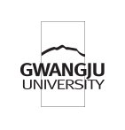 배경이 투명하고 검은색 선으로 구성된 광주대 로고 위에 상단에 GWANGJU 하단에 UNIVERSITY라고 적혀있다